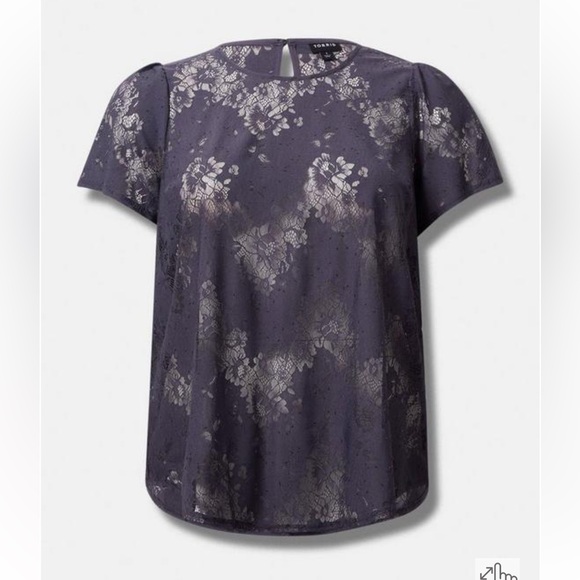 Torrid Abbey Lace Short Sleeve Blouse Size 2 - Picture 4 of 9